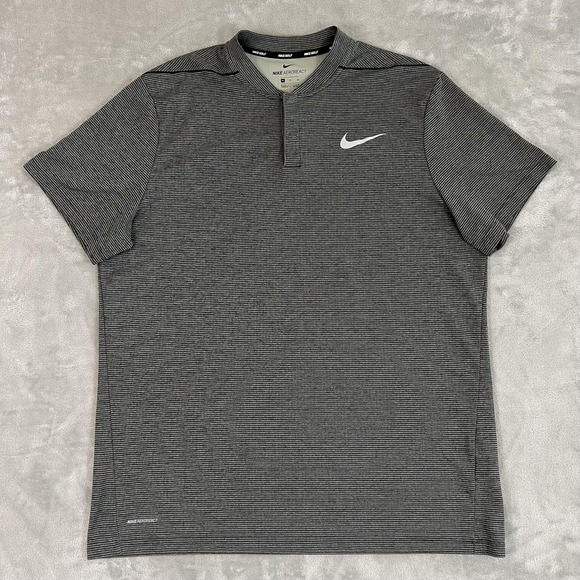 Nike Other - Nike Aeroreact Polo Henley Shirt Mens XL Gray Striped GolfPerformance Top